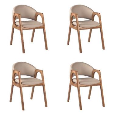 Imagem de Kit 4 Cadeiras Decorativa Sala de Jantar Luxo Larissa Facto Fendi - Mo