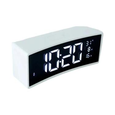 Imagem de Despertador Digital Inteligente LED Com Tela Curva E Fonte 3D Flutuant