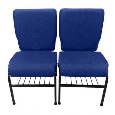 Imagem de 02 Cadeiras Para Igrejas C/ Porta Biblía E Porta Cálice Azul - DESIGN 