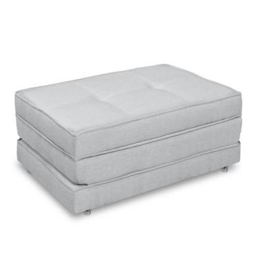 Imagem de Pufe Cama Dobrável Solteiro Com Rodízio Premium - Due Decor, Linho Cin