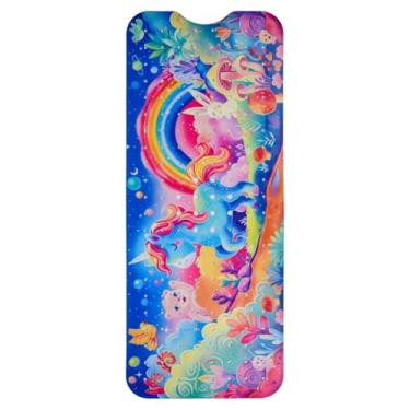Imagem de Reetual Tapete de banho infantil antiderrapante para crianças, 101,6 cm x 40,6 cm com ventosas e orifícios de drenagem, lavável na máquina, tapete de chuveiro antiderrapante – Unicórnio infantil