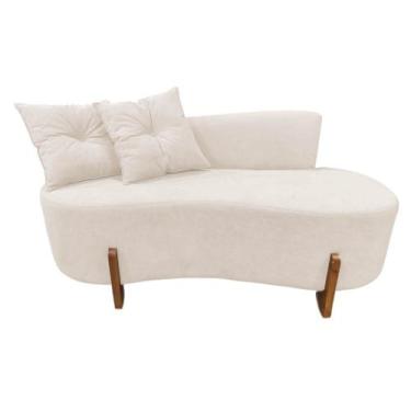 Imagem de Namoradeira Sofá Feijão Luna Orgânica Suede Marfim - Mansão Decor