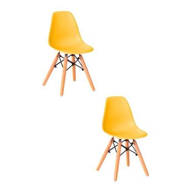 Imagem de Kit 2 Cadeiras Infantil Eames Polipropileno Base Madeira Eiffel Espres