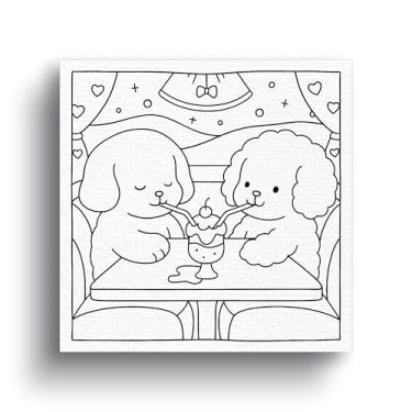 Imagem de Tela Canvas Para Pintar Com Desenhos Infantil 20x20cm (Opção 1)