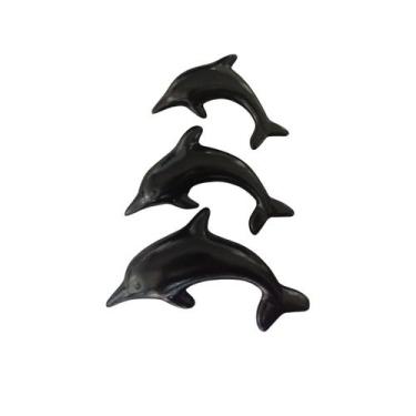 Imagem de Trio de Golfinho de Cerâmica Pendurar Parede Black Halloween - HP Deco