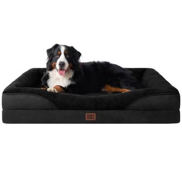Imagem de Cama de cachorro EHEYCIGA Memory Foam XXL para cães extra grandes preta