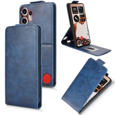 Imagem de Kukoufey Capa compatível com Nothing CMF Phone 2 Pro, compatível com Nothing CMF Phone 2 Pro 5G A001 Flip TPU capa de couro azul