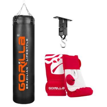 Imagem de Saco De Pancada Grande 180 Cm Profissional + Luva Bate Saco Adulto + S