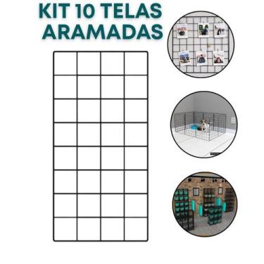 Imagem de Kit 10 Telas Aramada 20x40cm Painel Home Office Mural Recados Planejam