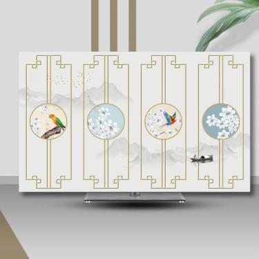 Imagem de Capa para TV interna 81.3-203.2 cm protetor de tela de TV cristal líquido capas à prova de poeira pano curvado/montado na parede/mesa universal LCD LED protetor de sala de estar decoração-padrão-1||75