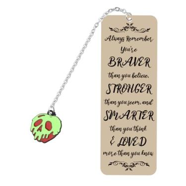 Imagem de UJIMS Presentes de bruxa EQueen, citação venenosa, marcador de página de maçã, presente de veneno, joias de festa de Halloween, presente para amantes de histórias de fadas (papel EQueen)