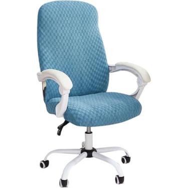 Imagem de Capas Universais Para Cadeira De Escritório Com Encosto Alto Capa Protetora De Cadeira De Computador Elástica Lavável Na Máquina Para Cães Gatos Animais De Estimação, Blue, Large