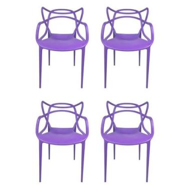 Imagem de Kit 4 cadeiras allegra roxo - AJ