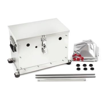 Imagem de CNRAQR Caixa de bateria de alumínio Kit de realocação universal RV/Trailer Caixa de bateria externa com tampa à prova d'água (Grupo 27)