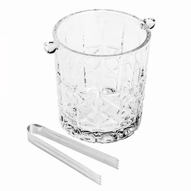 Imagem de Balde para Gelo de Vidro com Pegador Flor de Lotús 13x14x15cm 26310 - Wolff