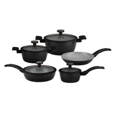 Imagem de Conjunto de Panelas Noir 5 Peças em Cerâmica de Indução Kenya Preto