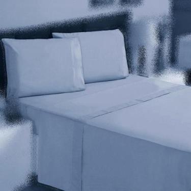 Imagem de Jogo Cama Casal 3P Lençol Sem Elástico + Fronha 100% Algodão - Ametist