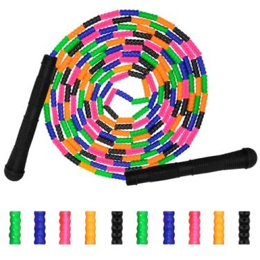 Imagem de Coolrunner Corda de pular longa de 4 m (1 pacote), cordas de salto holandesas duplas, saltar com contas macias para crianças e adultos, plástico segmentado longo o suficiente para 4-5 jumpers (preto)