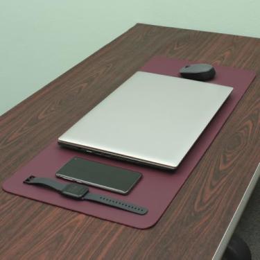 Imagem de Desk Pad Mouse Pad Feroz Wf 90x40 e Porta Copos Cor:Vinho