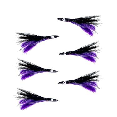 Imagem de Penas de clone de atum de 15 cm - roxo e preto - 6 peças