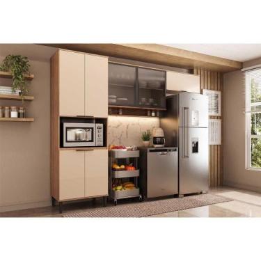 Imagem de Kit Cozinha Modulada 3 Peças Alpha (2Aéreos+1Paneleiro) C3P35 Freijo/O