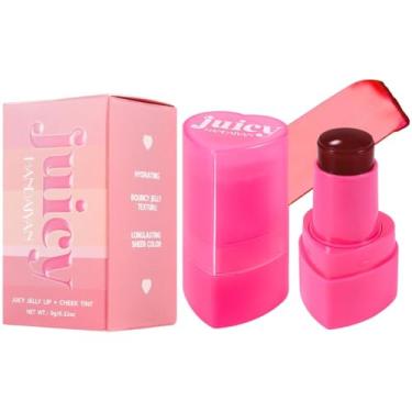 Imagem de Blush com tinta gelatinosa de água refrescante, bastão multiuso, bastão de maquiagem transparente para lábios e bochechas, textura de geleia saltitante montável hidratante, livre de crueldade (04#, 9