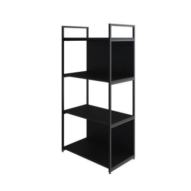 Imagem de Estante C/04 Prateleiras 118x60x33cm C/fundo Yon Preto Tx/ Preto Tx/