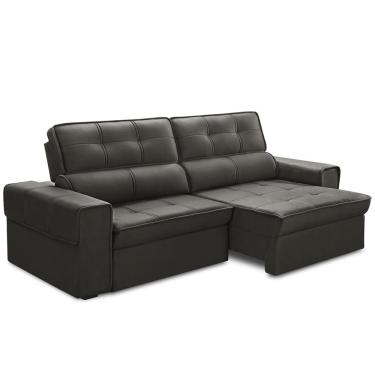 Imagem de Sofá Retrátil Reclinável Para Sala 3 Lugares 250cm Samir F04 Veludo Marrom Escuro - Lyam Decor