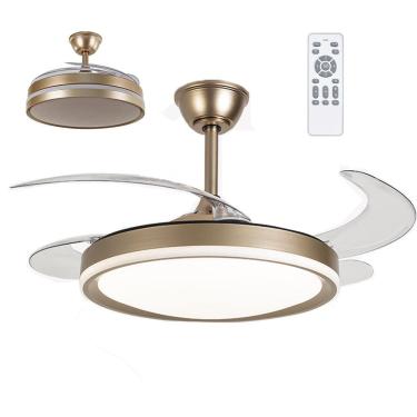 Imagem de Ventilador de Teto Grande Led 3 em 1 Lampada Pa Retratil Controle Remoto Casa Escritorio Trabalho Moderno Silencioso