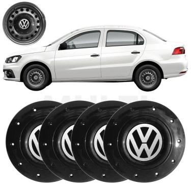 Imagem de 4X Calota Centro Roda Ferro Aro 14 Vw Voyage G5 G6 G7 Preto