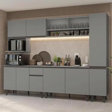 Imagem de Armário de Cozinha Completa 280 cm Cinza Nice Madesa 02, Cinza