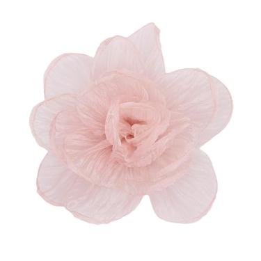 Imagem de Broche grande de flor de rosa de organza exagerada para mulheres elegante tecido floral grandes alfinetes de lapela vestido banquete terno roupas acessórios festa de casamento moda joias 190 mm, 20mm