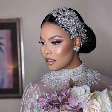Imagem de Bandana TriXy Rhinestone Wedding Silver Bridal feita à mão