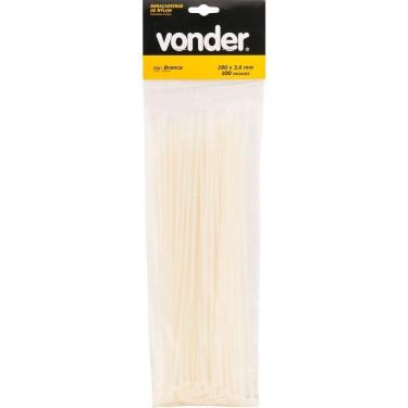 Imagem de Abraçadeira De Nylon 200x4,8mm Branca Com 20 Peças Vonder