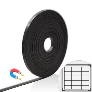 Imagem de Rolo de fita magnética, fita magnética de 1/5 polegada x 33 pés para sala de aula, escritório, pensão magnética para Witeboard (preto)
