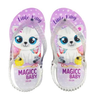Imagem de Chinelo Menina Bebê Sandália Gatinha Charmosa Magicc Baby, 21/22