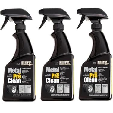 Imagem de FLITZ Metal industrial resistente pré-limpo para remover corrosão, ferrugem, cálcio, limão e muito mais, funciona em 60 segundos, 473 g - pacote com 3