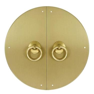 Imagem de Puxador de porta antigo puxador de porta de armário puxador de placa de latão chinês puxadores de móveis puxador de cobre antigo ferragens de porta de armário