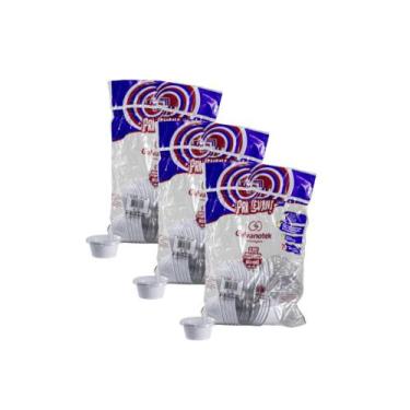 Imagem de Kit 3 Pacotes Embalagem de Molho 30ml Com Tampa G695SF Branco Com 20 U