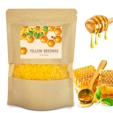Imagem de Pelotas amarelas de cera de abelha 9 kg, cera de abelha orgânica, cera de abelha para fabricação de velas, corpo, cuidados com a pele DIY, protetor labial e suprimentos para fabricação de sabão (940 g