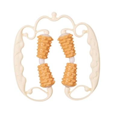 Imagem de Kokiya Rolo de massagem muscular portátil para celulite, rolo de tecido profundo, ferramenta manual de massagem fáscia para treino de academia, corredores, Bege