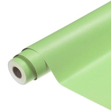 Imagem de HARFINGTON Papel de parede de PVC 55 cm x 500 cm à prova d'água autoadesivo decorativo para contato papel de vinil fosco removível para móveis de armário de cozinha, quarto, grama, verde