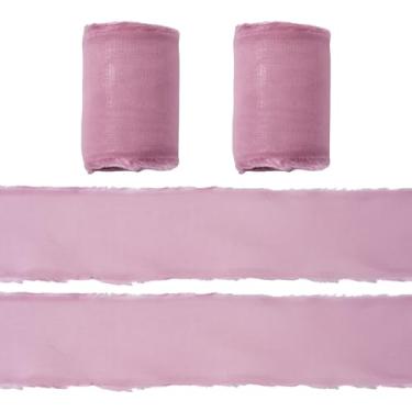Imagem de Spritewelry Fita de chiffon de organza de 10 metros de 40 mm fita decorativa para artesanato roxo pálido fitas de tecido de seda vermelha como franjas para casamento, buquês de flores, arcos