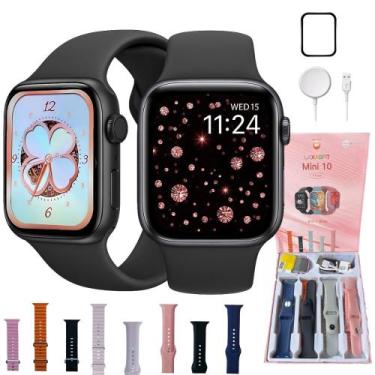 Imagem de Smartwatch Feminino Masculino W10 Mini 41mm Amoled Bluetooth Com 8 Pul