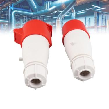 Imagem de Zhiyavex 2 Peças de Tomada Industrial, Plugue CEE de 4 Pinos IP44, Conector Macho Fêmea, Conjunto de Plugue e Conector, para Aeroportos, Centrais Elétricas, Estações, Campistas, Parques