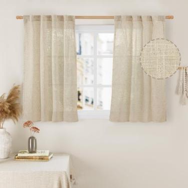 Imagem de Cortinas LAMIT Linen Semi Sheer 86x102cm 2 painéis para janela