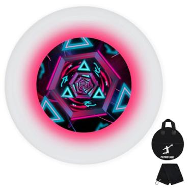 Imagem de ZhaoJum Disco voador brilhante de 49 LEDs - Brinquedo de disco recarregável com 3 modos inteligentes, design profissional de 175 g para jogos noturnos de praia/acampamento/quintal