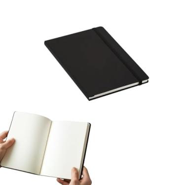 Imagem de Caderno Sem Pauta Tipo Moleskine Grande A5 14x21 80 Folhas Caderneta de Anotações Capa Emborrachada(preto sem pauta)