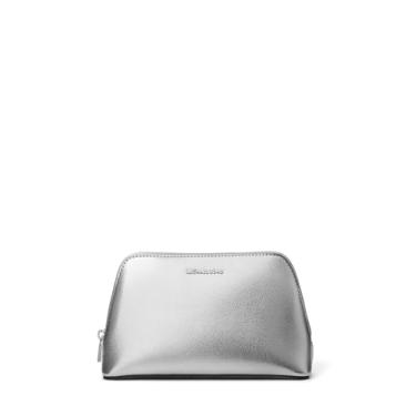 Imagem de Michael Kors Bolsa de viagem média Jet Set, ferragens prateadas/couro Tenera metálico/prata