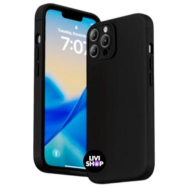 Imagem de Capa Case Capinha Compatível com iPhone 15 PRO Silicone Com Bordas Elevadas Aveludada Forro Premium (PRETO)